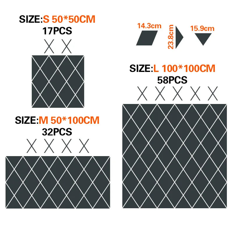 3d Mirror Stickers Diy Acrylic Triangles Self-Adhesive Diamonds
