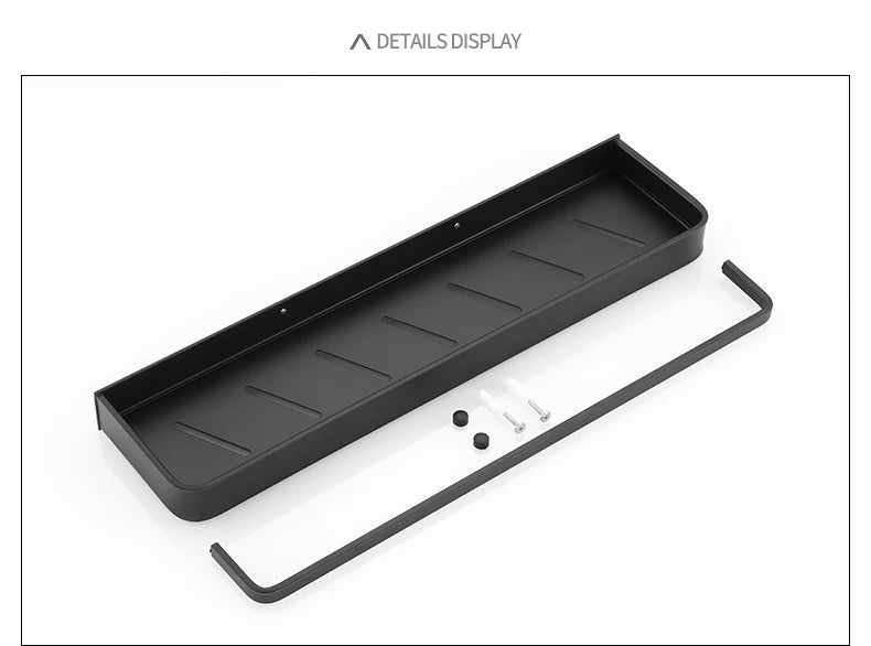 Black / White Bathroom Shelf Shampoo Holder Storage