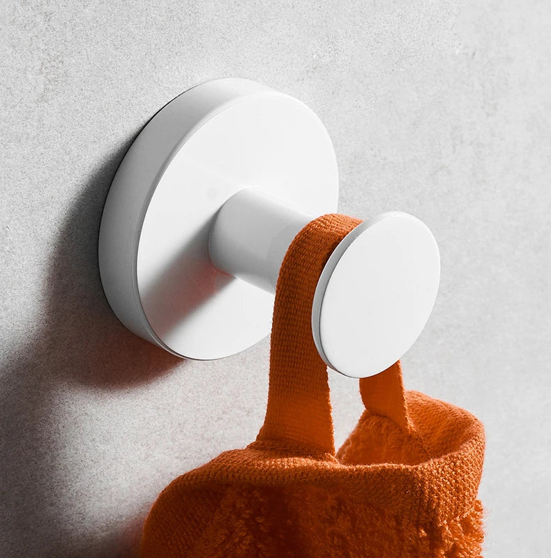 White Painted Stainless Steel Robe Hooks Wall Hang