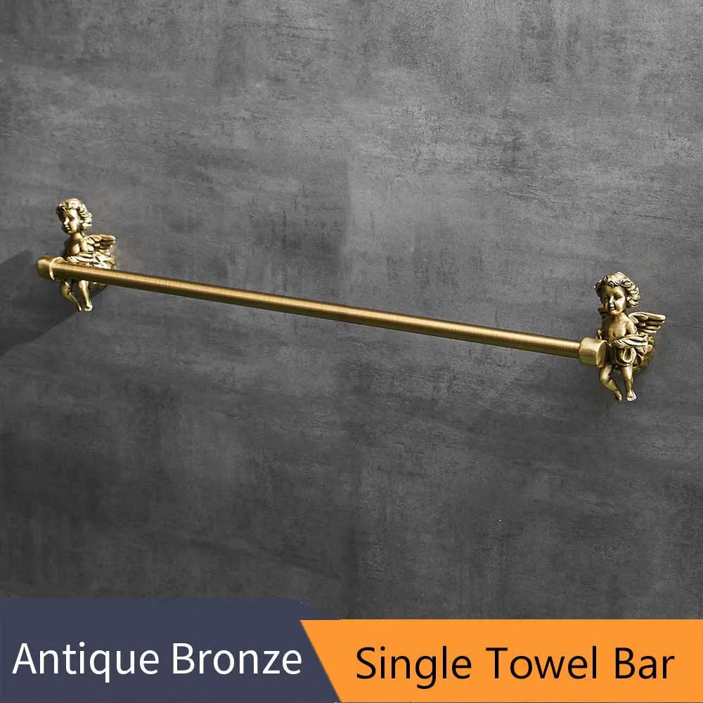 Antique Bronze Bathroom Hardware Towel Ring Robe Hook