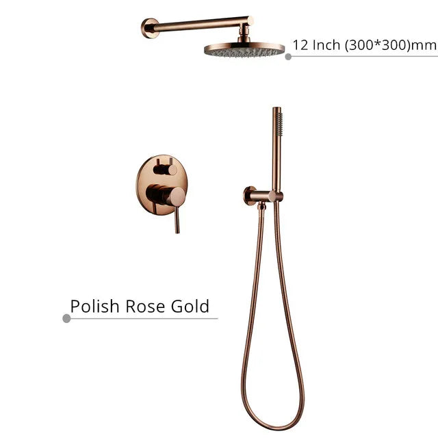 Black Shower System Bathroom Faucet Mixer Diverter Tap