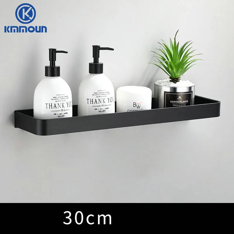Black / White Bathroom Shelf Shampoo Holder Storage