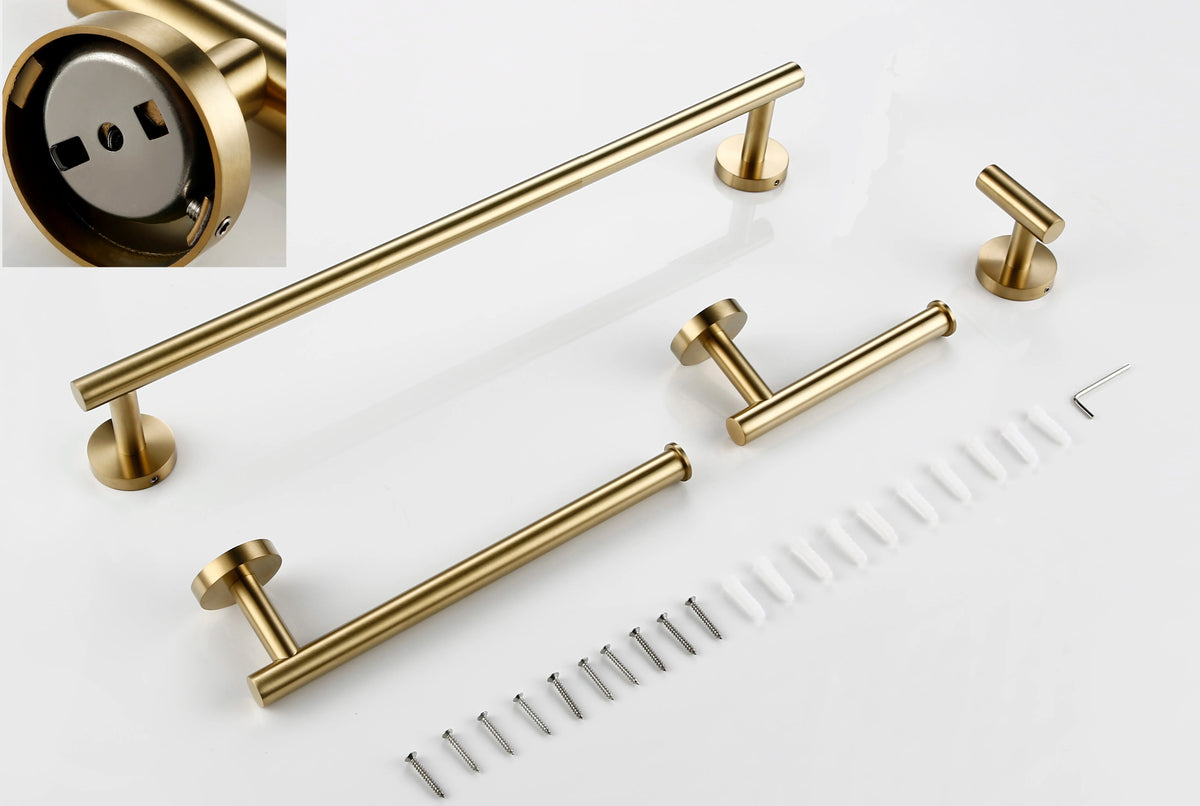 Brushed Gold Bathroom - Wall Mount Hand Towel