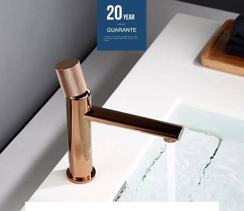 Brushed Rose Gold Bathroom Basin Faucet 100 Brass