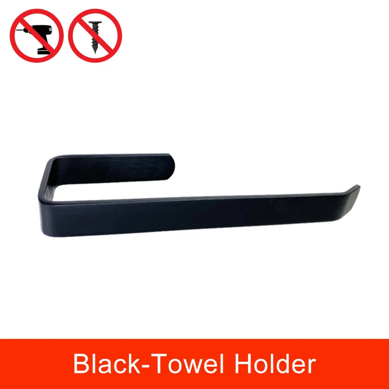 30-50cm Black Bath Towel Holder Bathroom Towel Rack