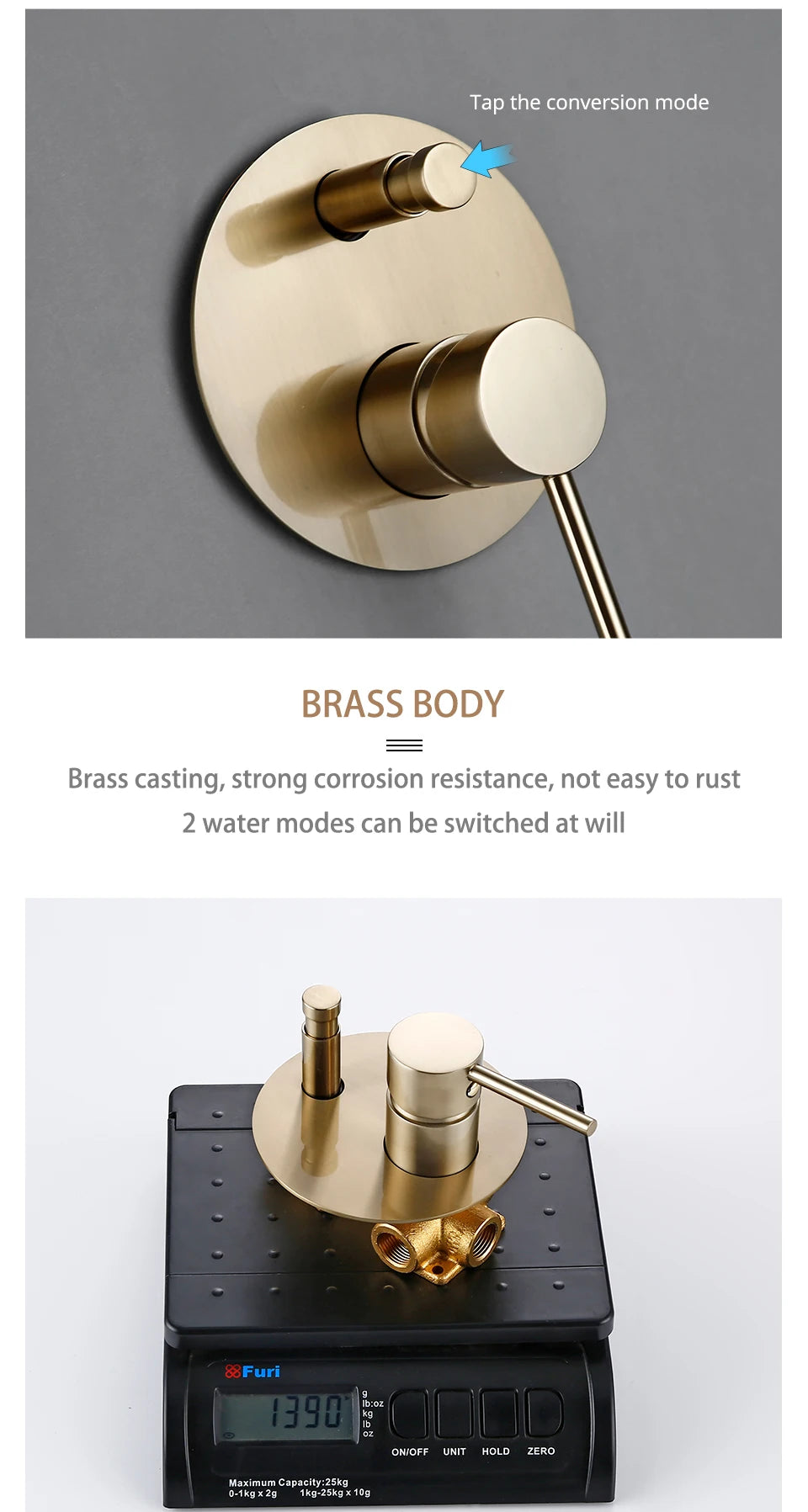 Shower System Wall Mount Bathroom Bath Faucet Brass