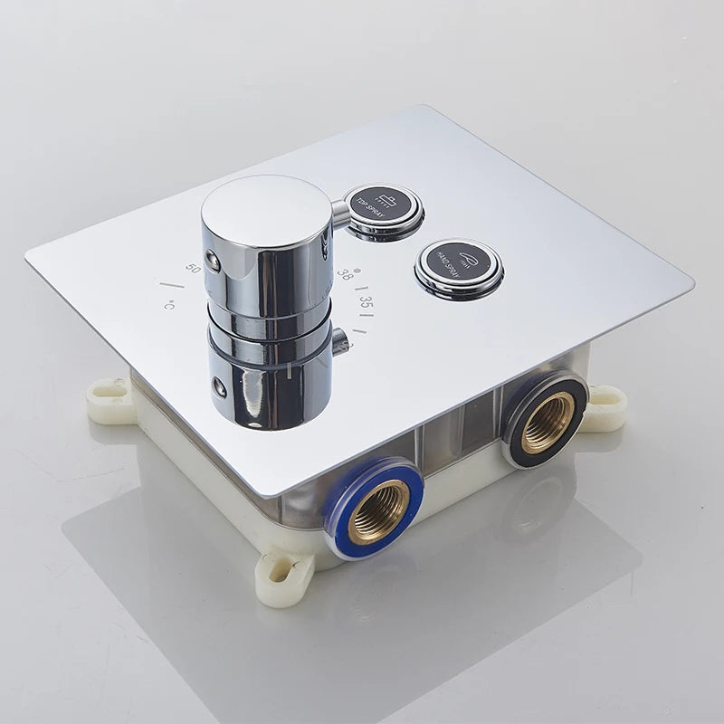 Chrome Thermostatic Shower Mixer Valve Shower Panel 2/3-Way
