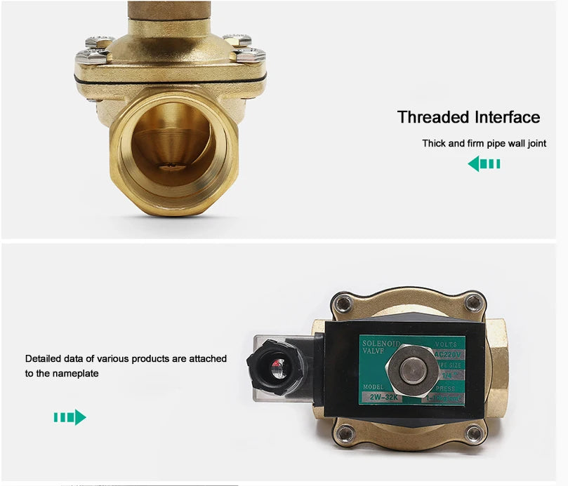 3/8 1/2 1-1/2 Brass Normally Open Solenoid Valve