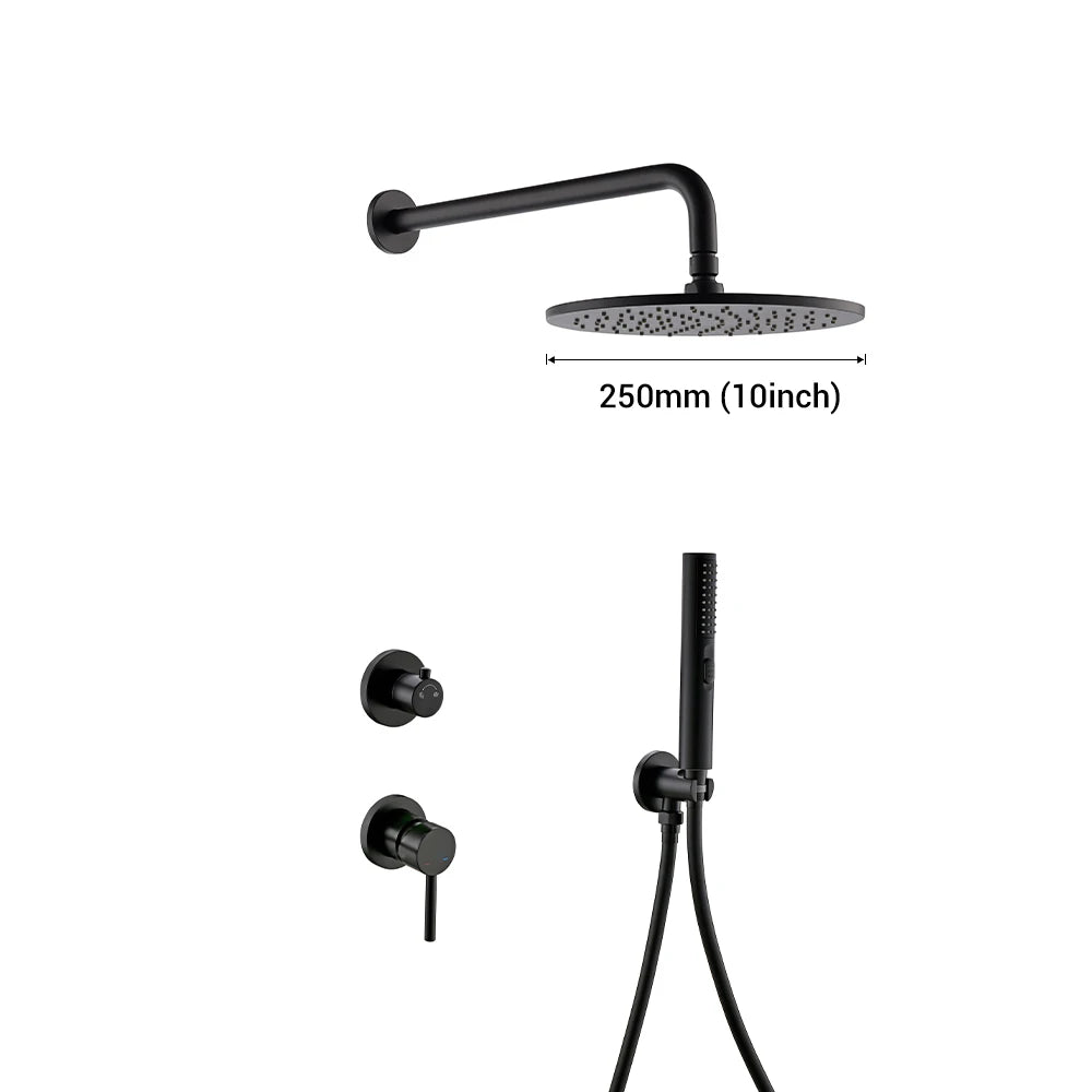 Bathroom Faucet Black Brass Built Installation Rain Shower