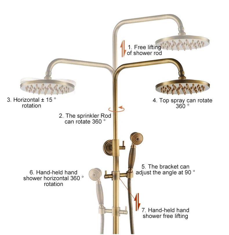 Rain Shower Bidet Spray Faucet Antique Bronze Finished