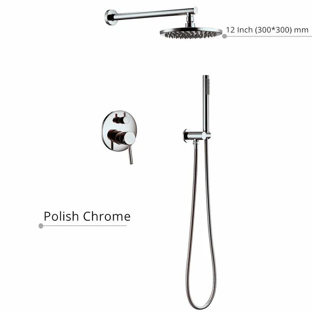 Black Shower System Bathroom Faucet Mixer Diverter Tap