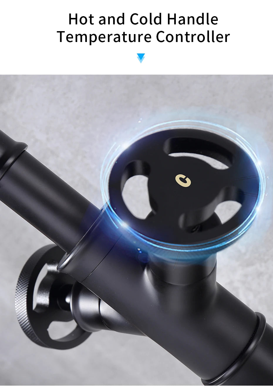 Basin Faucets Retro Industrial Style Matte Black Brass