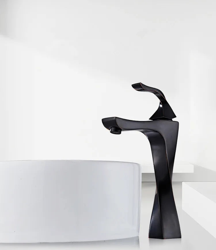 Design Basin Faucet Black Chrome Bathroom Sink Faucet