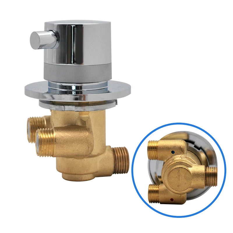 Way Output Thermostatic Brass Shower Faucets Wall Mounted