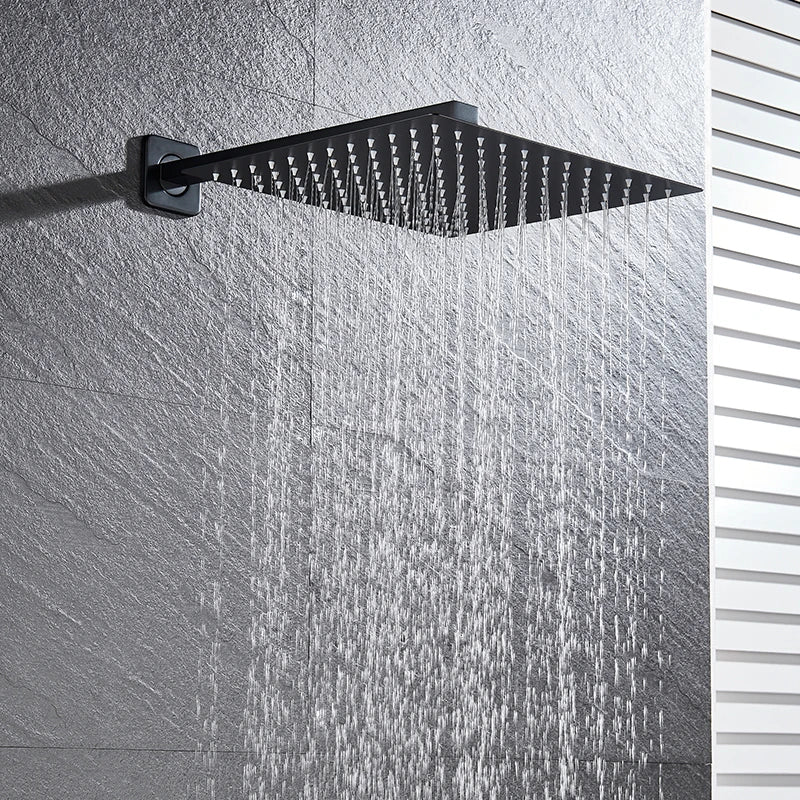 Matte Black Shower Faucet Rain Brass Shower Head