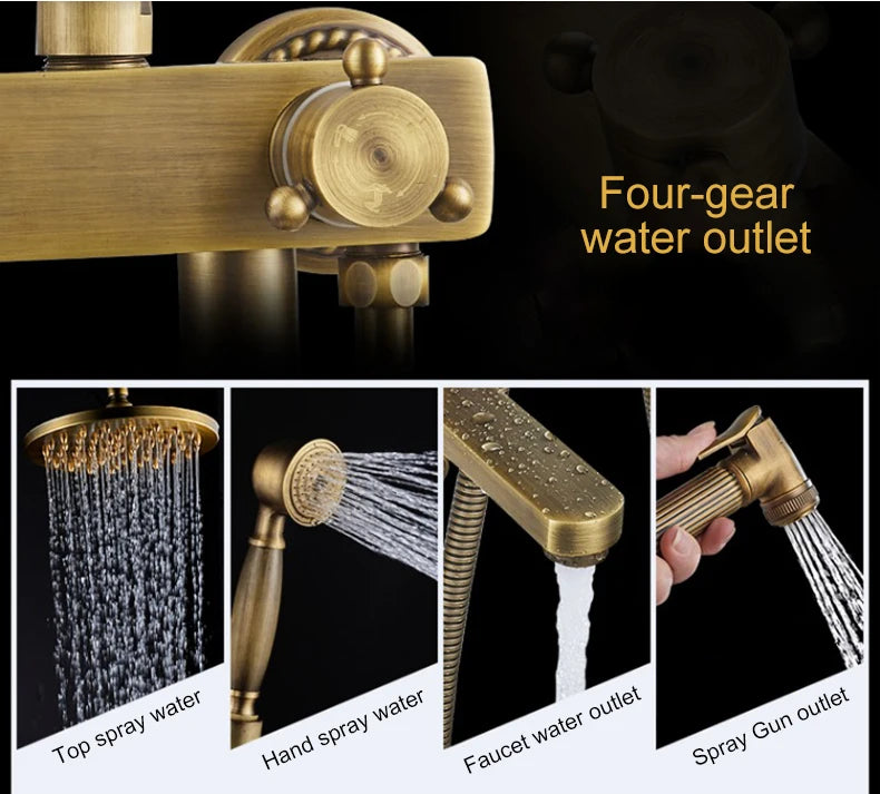 Rain Shower Bidet Spray Faucet Antique Bronze Finished