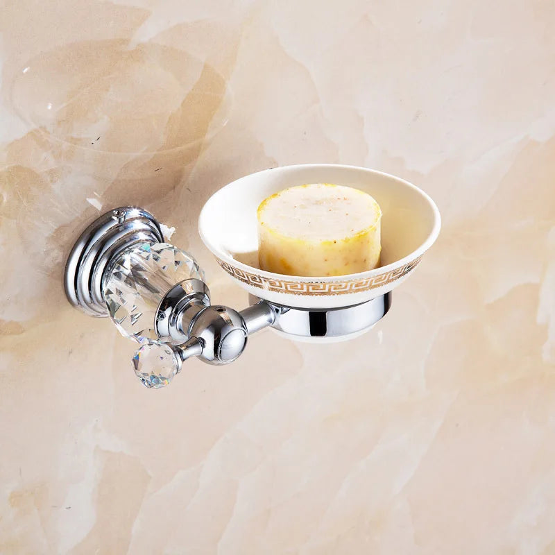Bathroom Hardware Crystal Bath Towel Shelf Toilet Paper