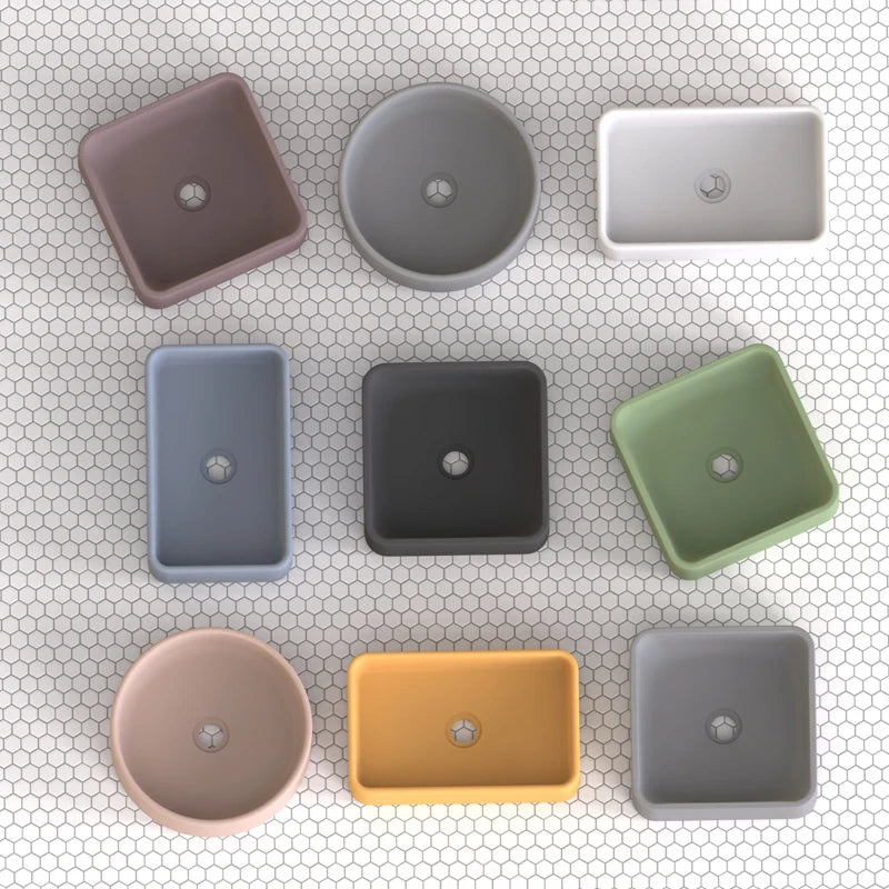 Circular Concrete Sink Silicone Mold Bathroom Square Sink