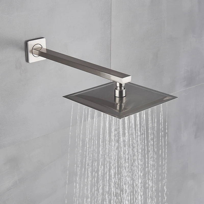Rozin Wall Mount Rainfall Shower Faucet Brushed Nickel