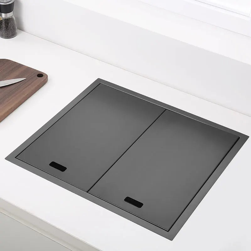 Black Hidden Black Sink Bowl Bar Stainless Steel