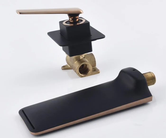 Black Rose Gold Wall Mounted Bathroom Basin Sink