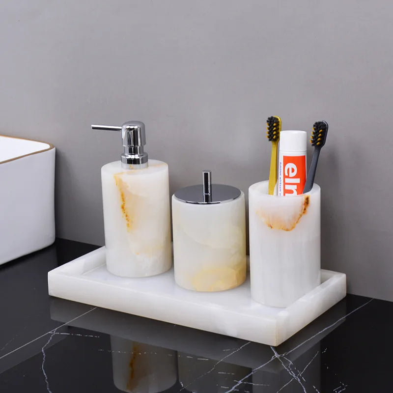 Real Natural Marble Tray Handle Luxury Rectangular Washbasin