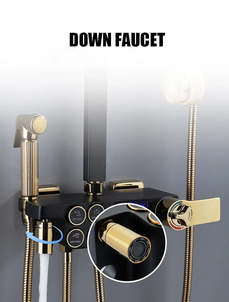 Cold Shower System Bathroom Led Digital Shower Wall