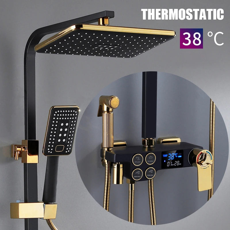 Cold Shower System Bathroom Led Digital Shower Wall