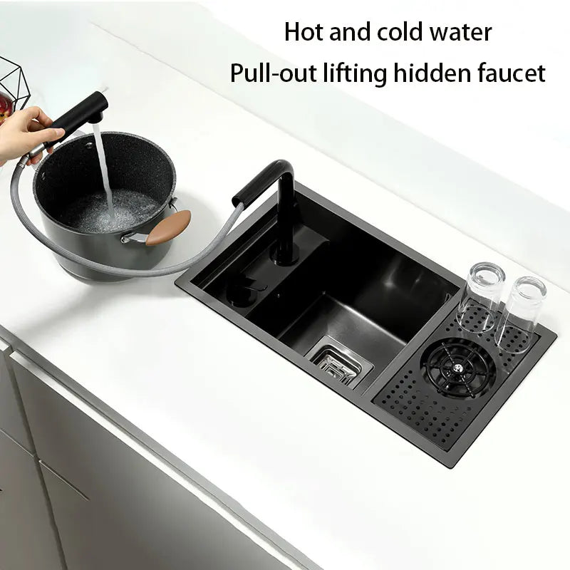 Hidden Black Sink Bowl Bar Small Size Sink