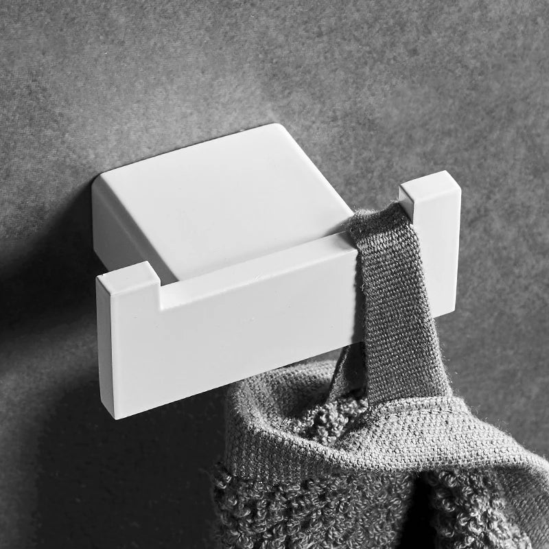 White Painted Stainless Steel Robe Hooks Wall Hang