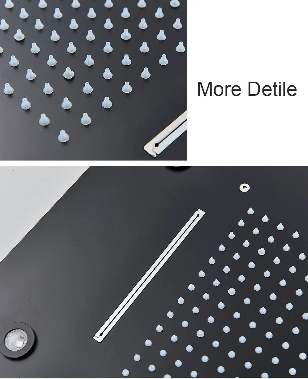 Black Embedded Ceiling Shower Head Intelligent Remote Control