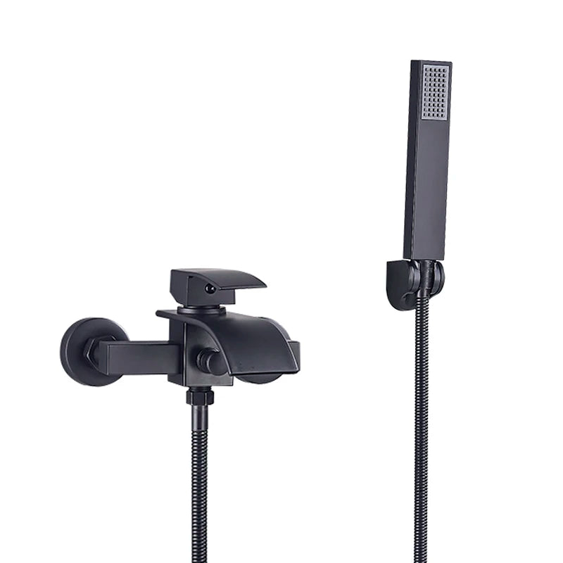 Myqualife Matte Black Bathroom Faucet Function Bathtub Facuet