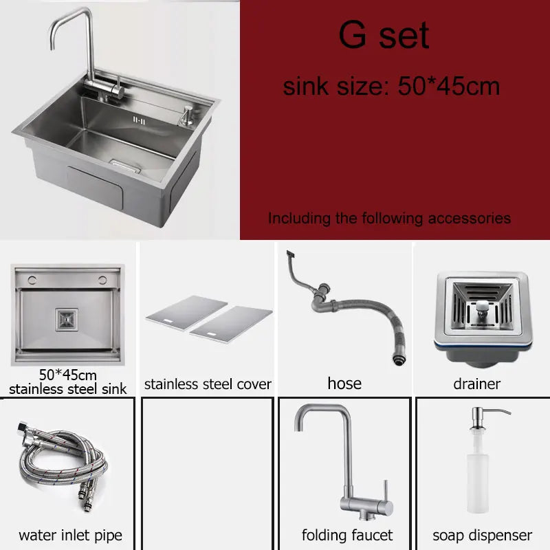Black Hidden Black Sink Bowl Bar Stainless Steel
