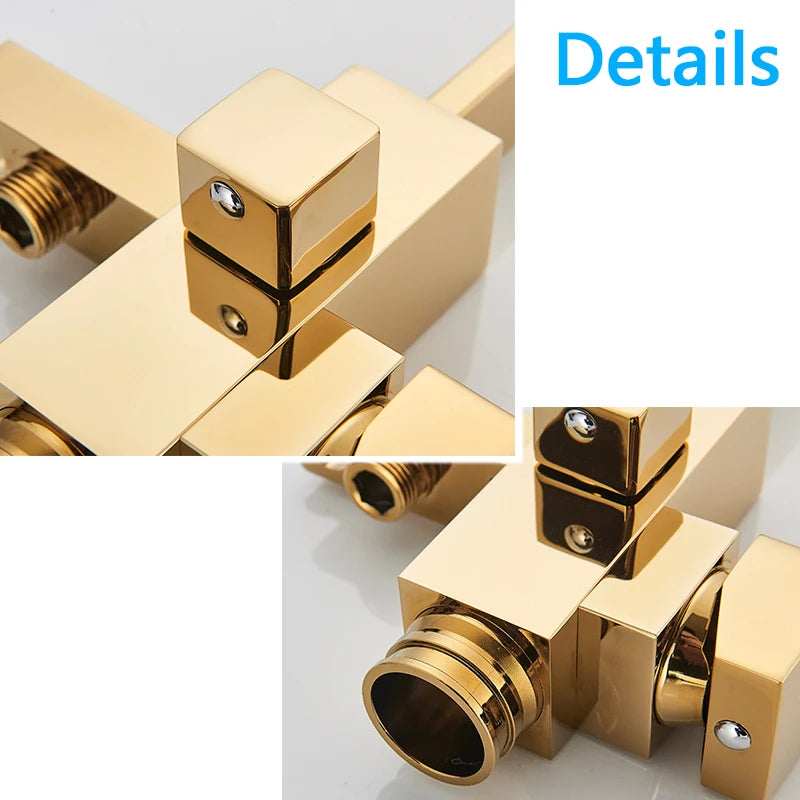 Rozin Golden Bathtub Shower Faucet Floor Mounted Bathroom