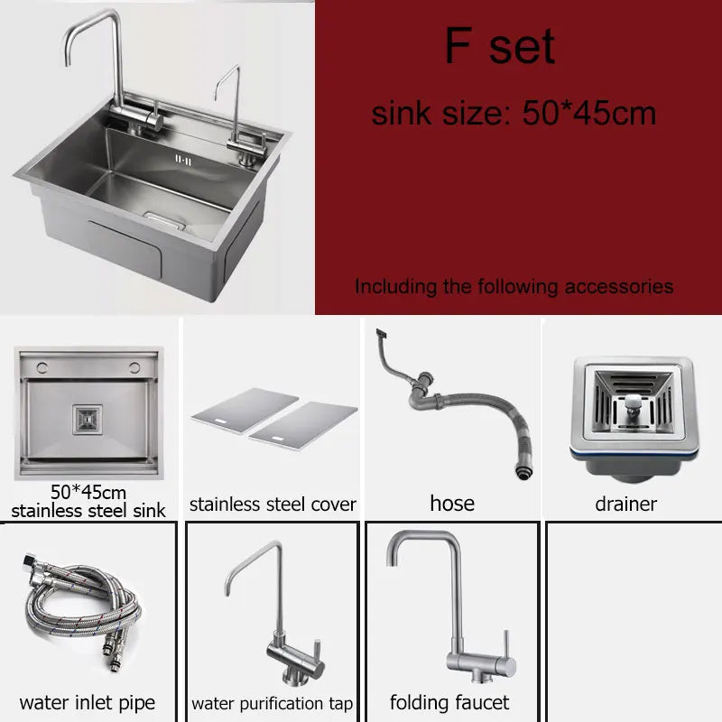 Black Hidden Black Sink Bowl Bar Stainless Steel