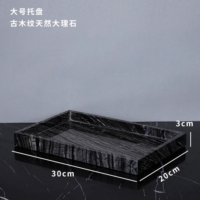 Real Natural Marble Tray Handle Luxury Rectangular Washbasin