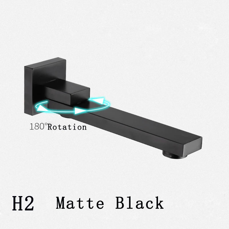 Becola Wall Mounted Faucet Spout Square Round Brass