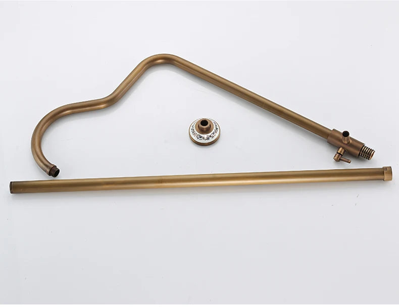 Antique Rain Shower Faucets Hand Brass Wall Mounted