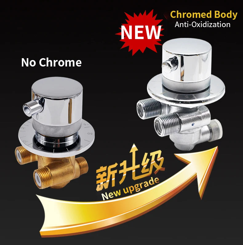 Way Output Thermostatic Brass Shower Faucets Wall Mounted
