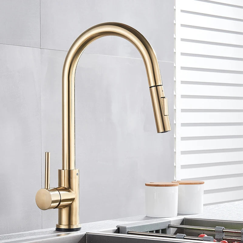 Pull Out Touch Sensor Faucet 360 Rotation Smart