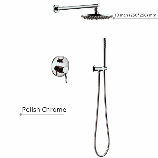 Black Shower System Bathroom Faucet Mixer Diverter Tap
