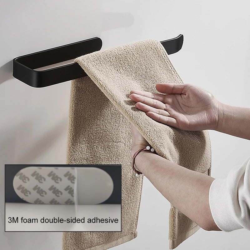 30-50cm Black Bath Towel Holder Bathroom Towel Rack