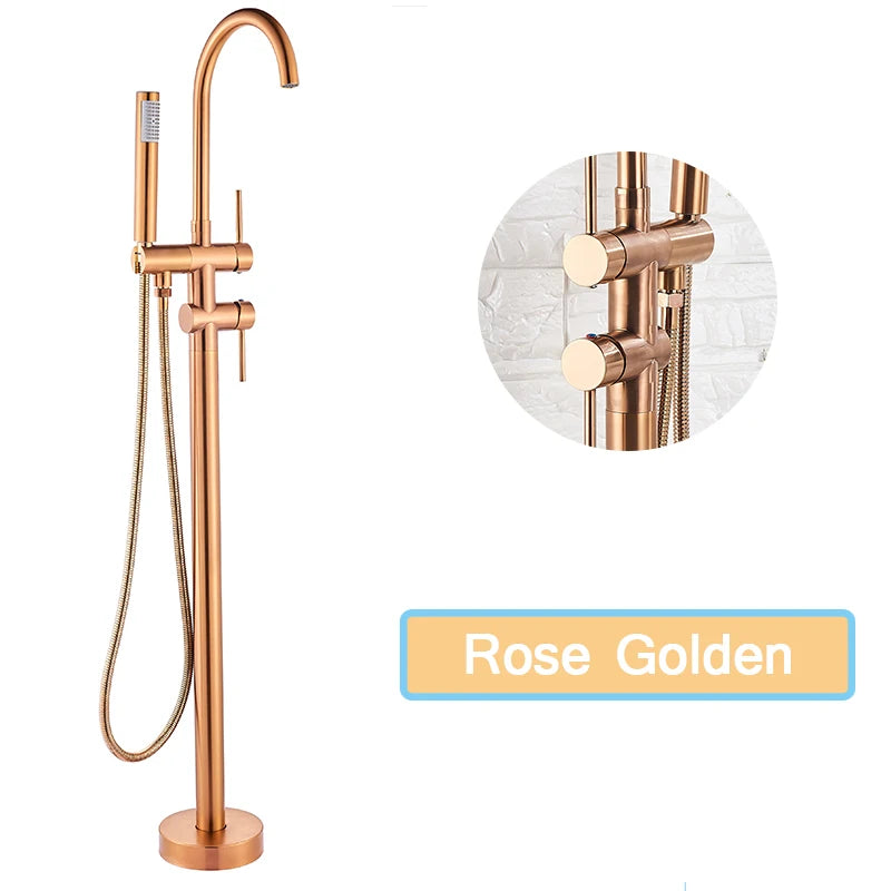 Rozin Black Floor Standing Bathtub Faucet Colors Standing