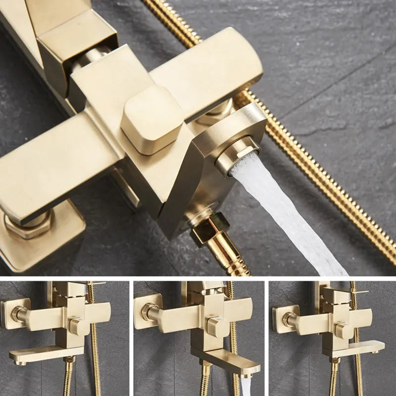 Matte Black Shower Mixer Faucet Wall Mount Bahtroom