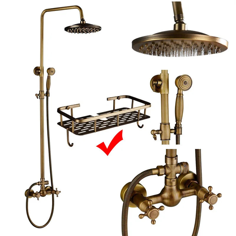 Poiqihy Antique Shower Wall Bathroom Bath Shower Faucet
