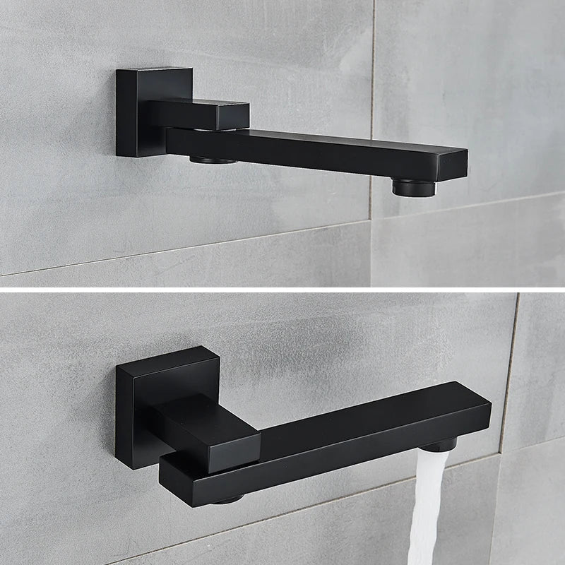 Rozin Brass Thermostatic Shower Faucet Black 40 80cm