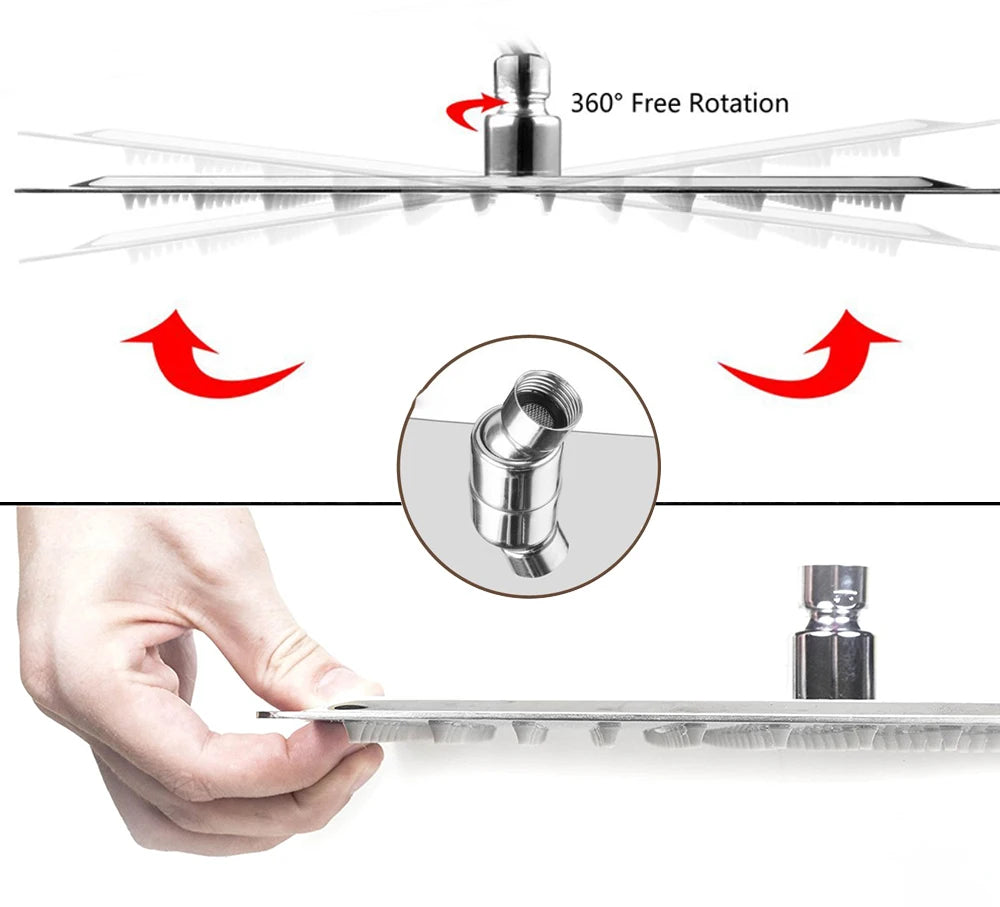 Rozin Wall Mount Rainfall Shower Faucet Brushed Nickel
