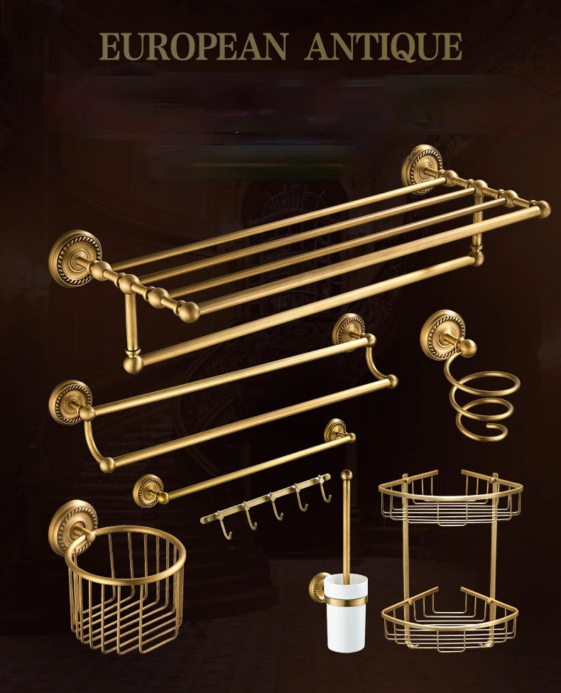 Solid Brass Bathroom Hardware Sets Antique Bronze Bath