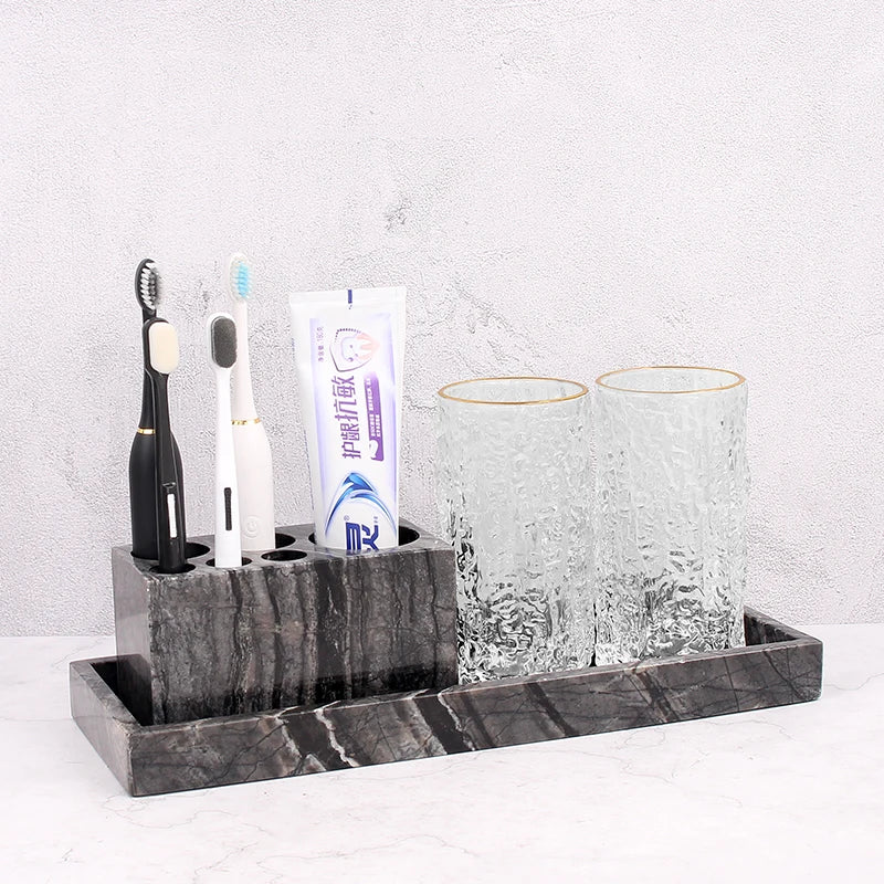 Real Natural Marble Tray Handle Luxury Rectangular Washbasin