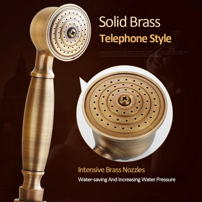 Shbshaimy Antique Brass Bathroom Shower Wall Mounted Rainfall